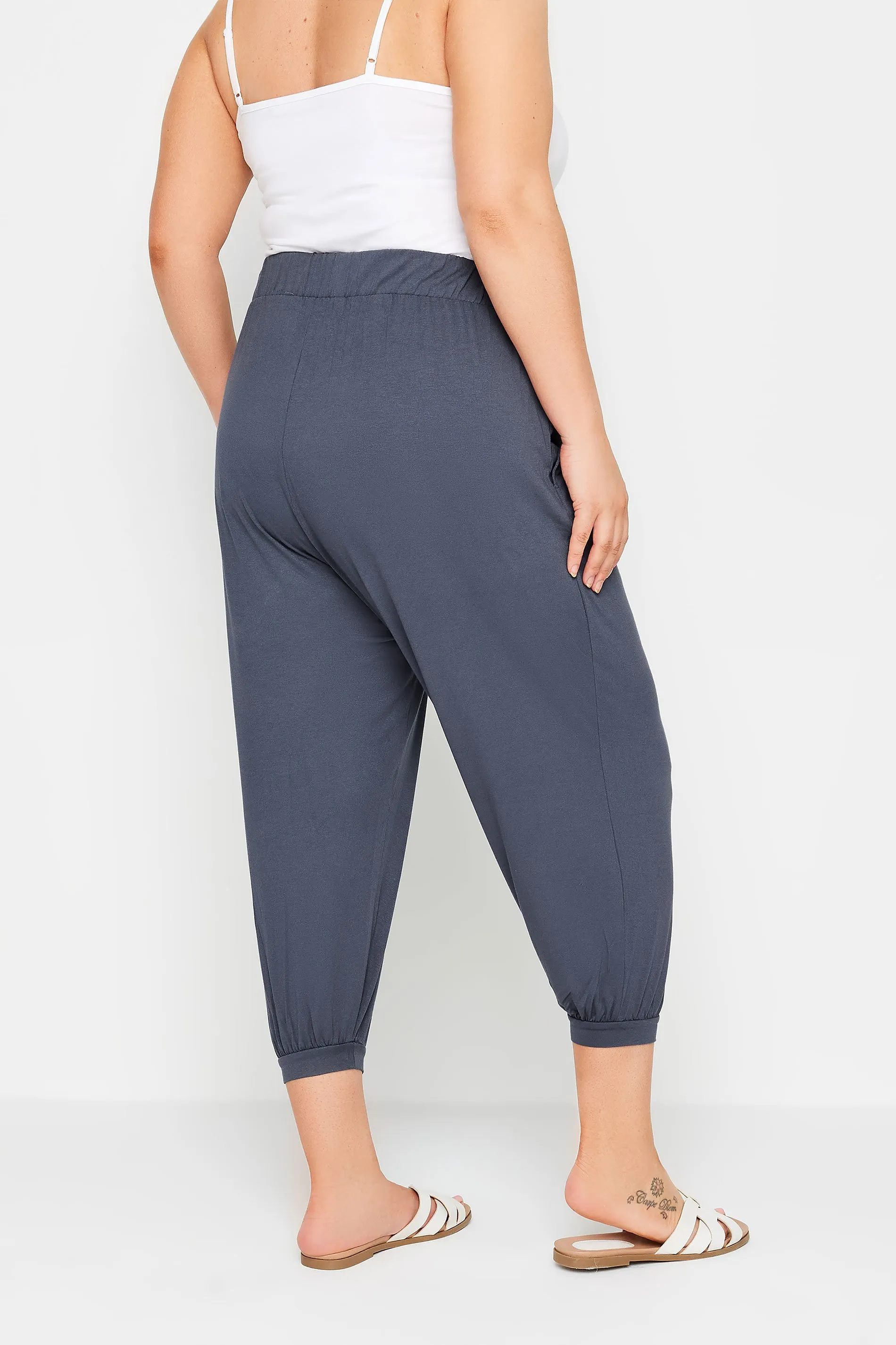 YOURS Curve Charcoal Grey Harem Trousers