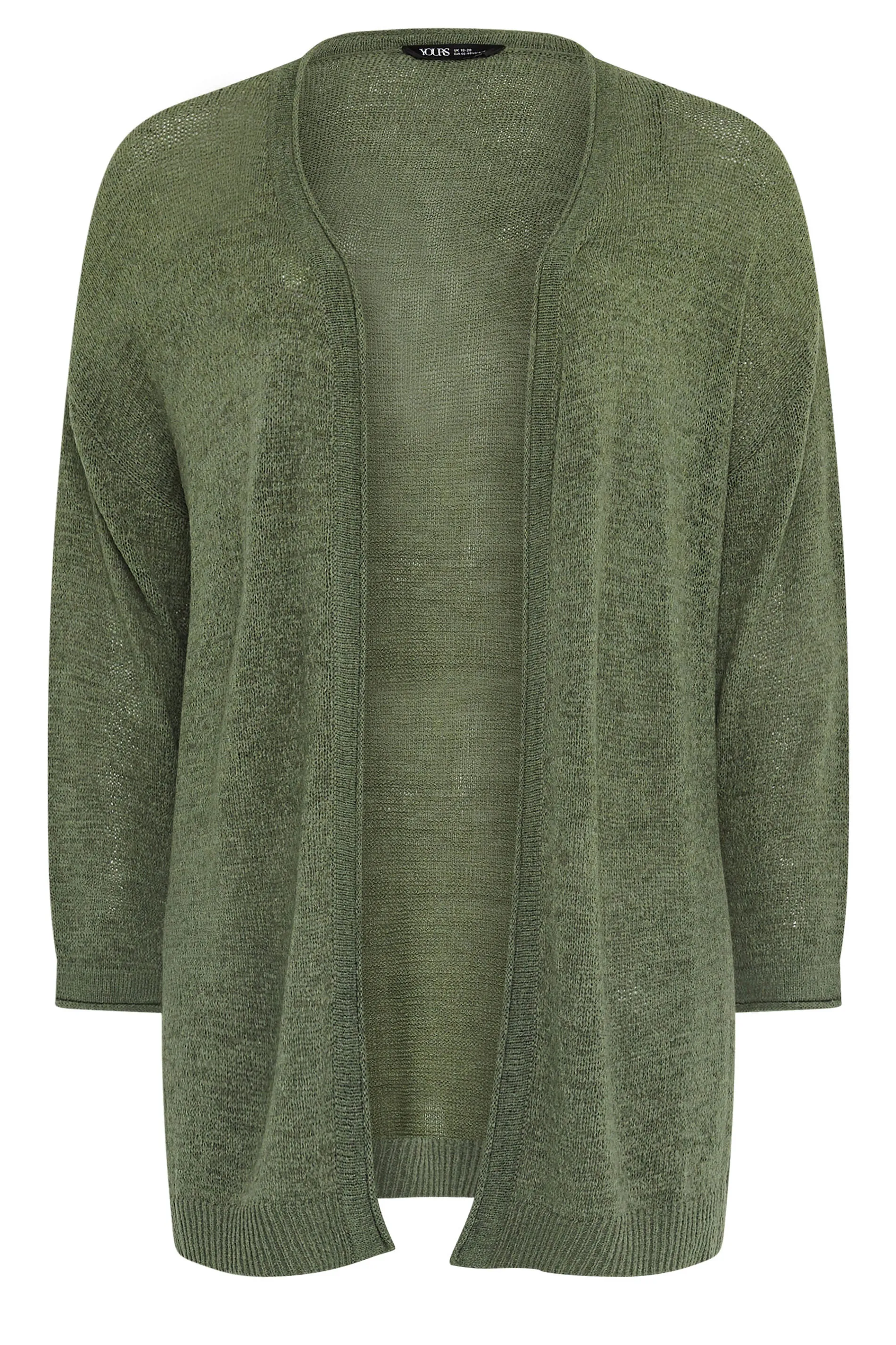 YOURS Curve Khaki Green Knitted Cardigan