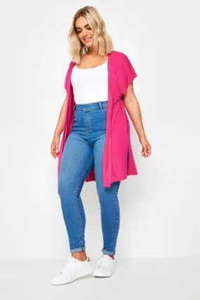 YOURS Curve Pink Short Sleeve Cardigan