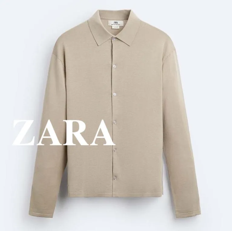 ZARA  |Silk Long Sleeves Plain Cotton Shirts