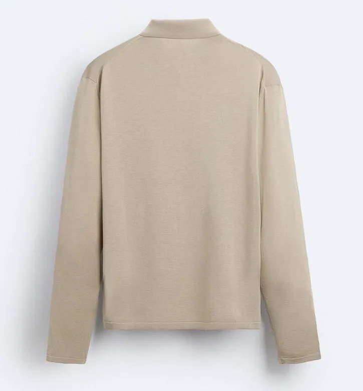 ZARA  |Silk Long Sleeves Plain Cotton Shirts