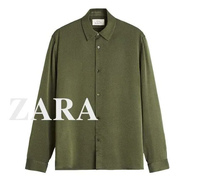 ZARA  |Wool Silk Long Sleeves Plain Shirts