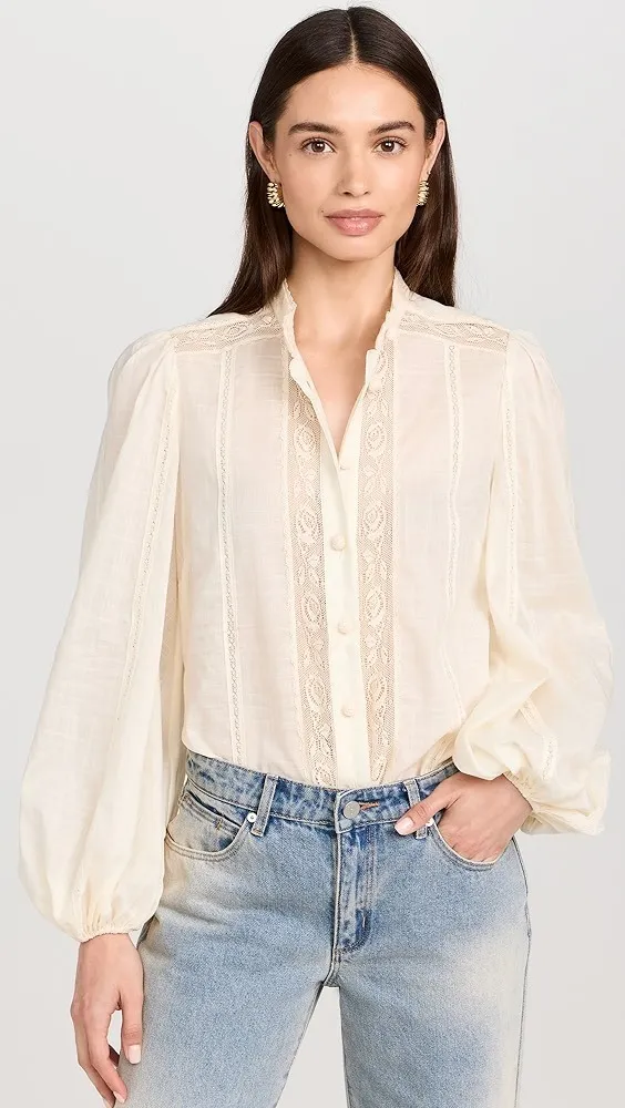 Zimmermann  |Long Sleeves Lace Elegant Style Shirts & Blouses