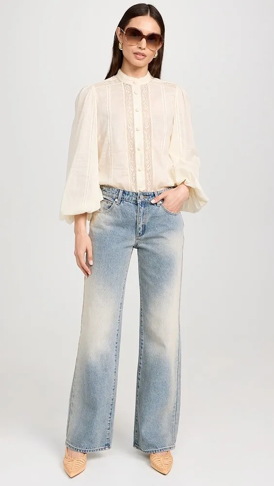 Zimmermann  |Long Sleeves Lace Elegant Style Shirts & Blouses